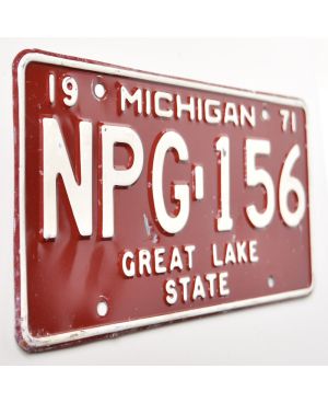 Tablica rejestracyjna USA Michigan 1971 Great Lake NPG-156