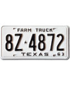 Tablica rejestracyjna USA Texas 1963 Farm Truck 8Z-4872