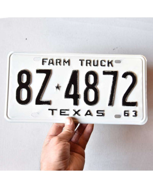 Tablica rejestracyjna USA Texas 1963 Farm Truck 8Z-4872