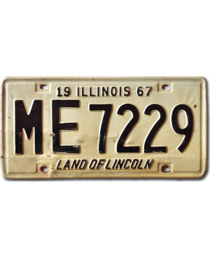 Tablica rejestracyjna USA Illinois 1967 Land of Lincoln ME 7229