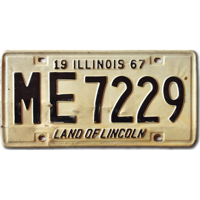 Tablica rejestracyjna USA Illinois 1967 Land of Lincoln ME 7229