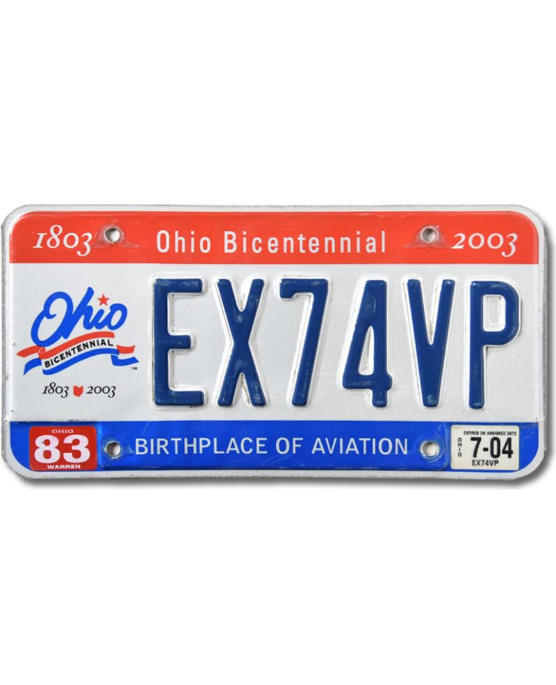 Tablica rejestracyjna USA Ohio Bicentennial EX74VP