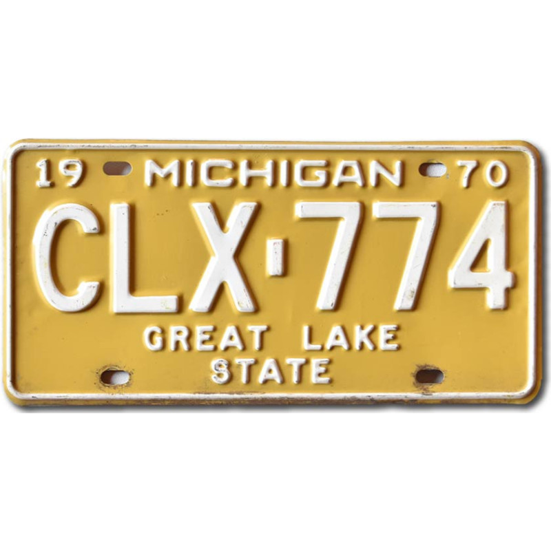 Tablica rejestracyjna USA Michigan 1970 Great Lake State CLX-774