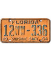 Tablica rejestracyjna USA Florida 1964 Orange 12WW-336