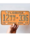Tablica rejestracyjna USA Florida 1964 Orange 12WW-336