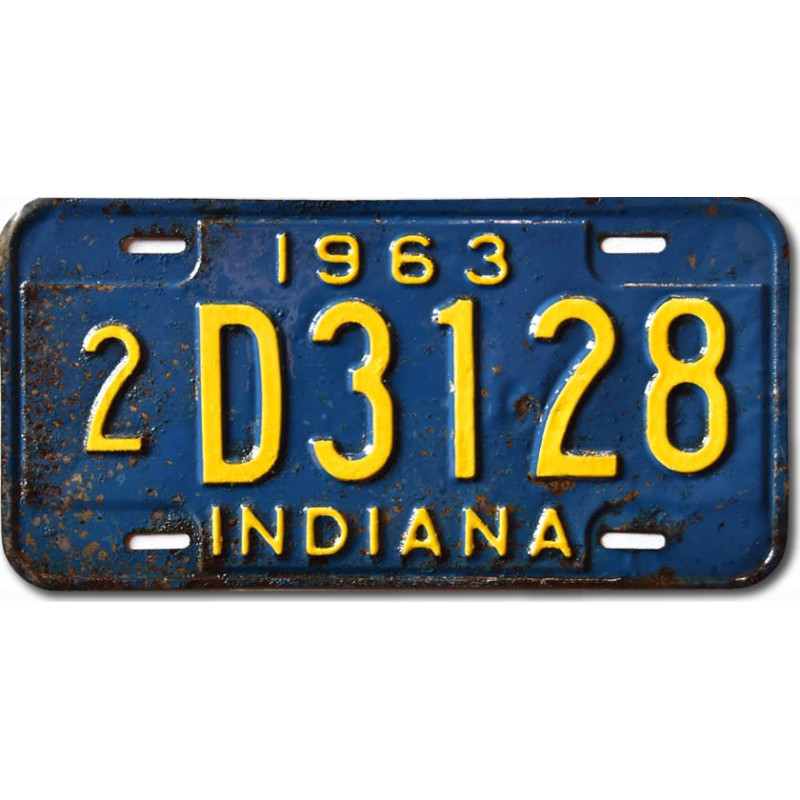 Tablica rejestracyjna USA Indiana 1963 Blue 2D3128