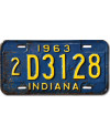 Tablica rejestracyjna USA Indiana 1963 Blue 2D3128