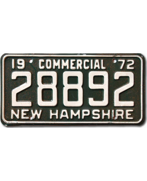 Tablica rejestracyjna USA New Hampshire 1972 Commercial 28892