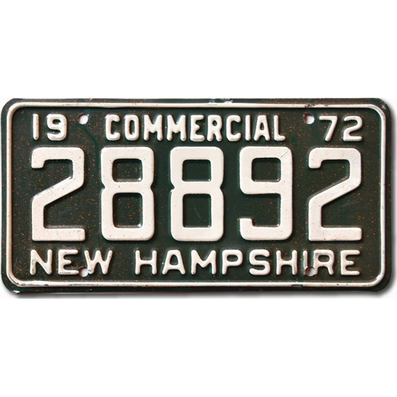 Tablica rejestracyjna USA New Hampshire 1972 Commercial 28892