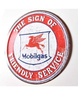 Tablica metalowa Mobilgas Friendly round 30 cm