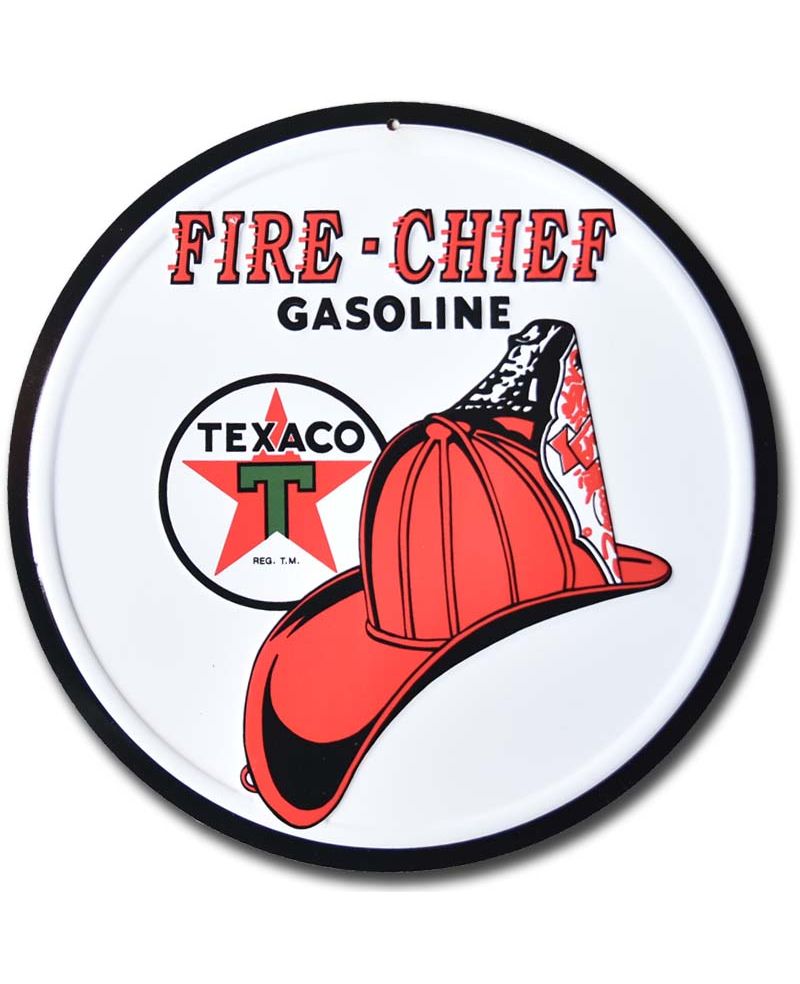 Plechová cedule Texaco Fire Chief round 30 cm