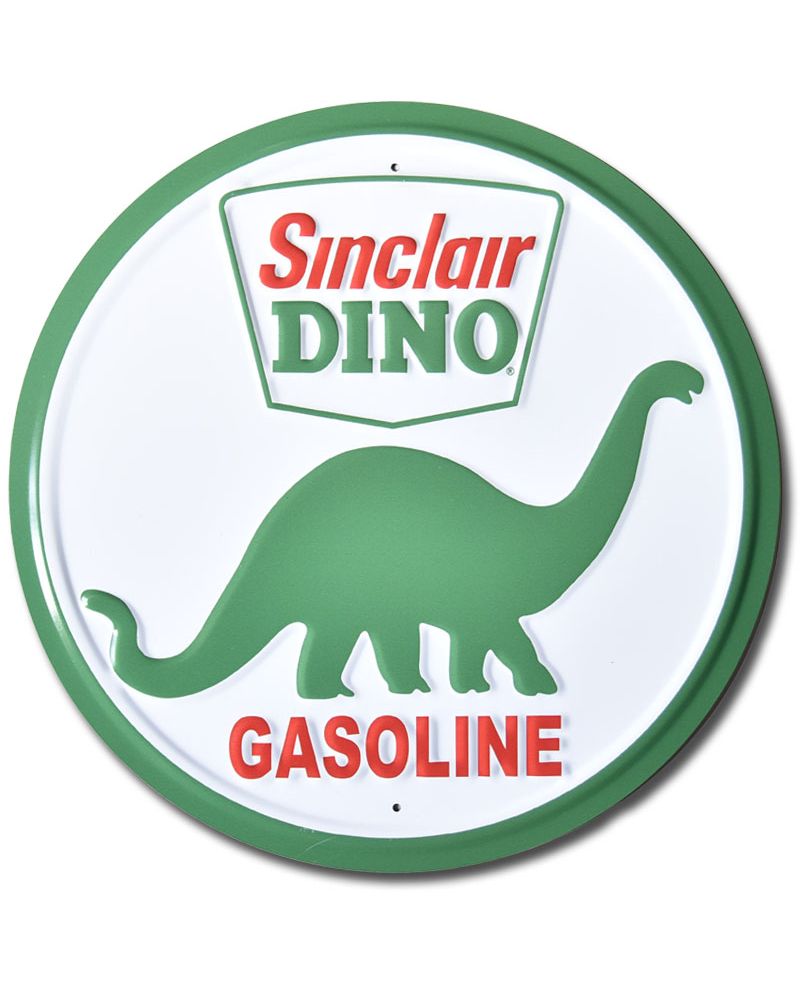 Plechová cedule Sinclair Dino Gasoline round 30 cm