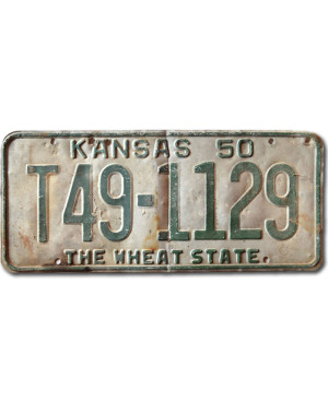 Tablica rejestracyjna USA Kansas 1950 The Wheat State T49-1129