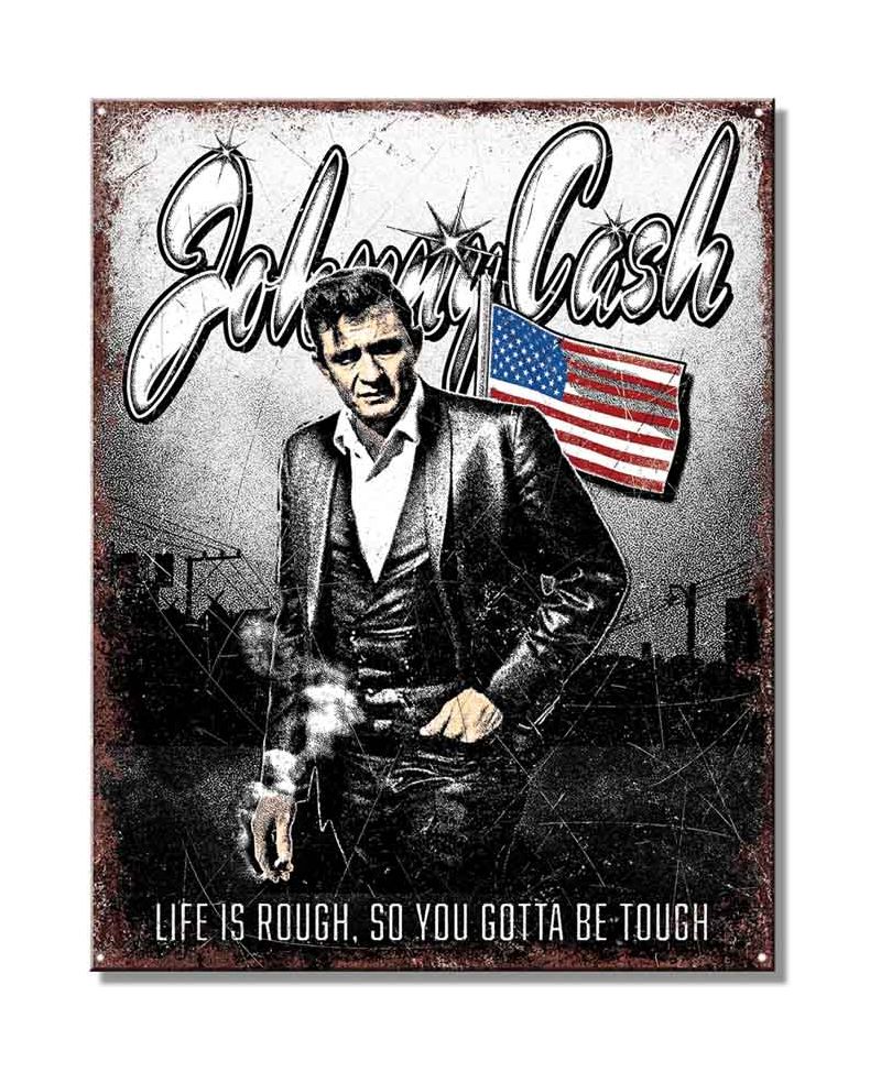 Plechová cedule Johnny Cash Rough 40 cm x 32 cm