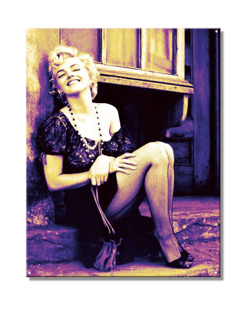 Plechová cedule Marilyn Monroe Purple 40 cm x 32 cm