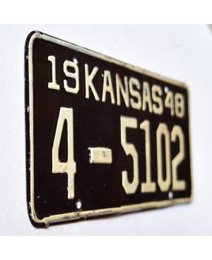 Tablica rejestracyjna USA Kansas 1948 Black 4-5102
