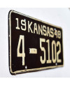 Tablica rejestracyjna USA Kansas 1948 Black 4-5102