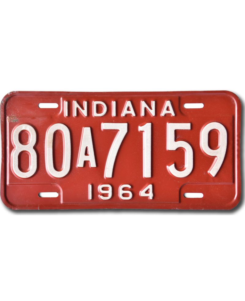 Tablica rejestracyjna USA Indiana 1964 Red 80A7159
