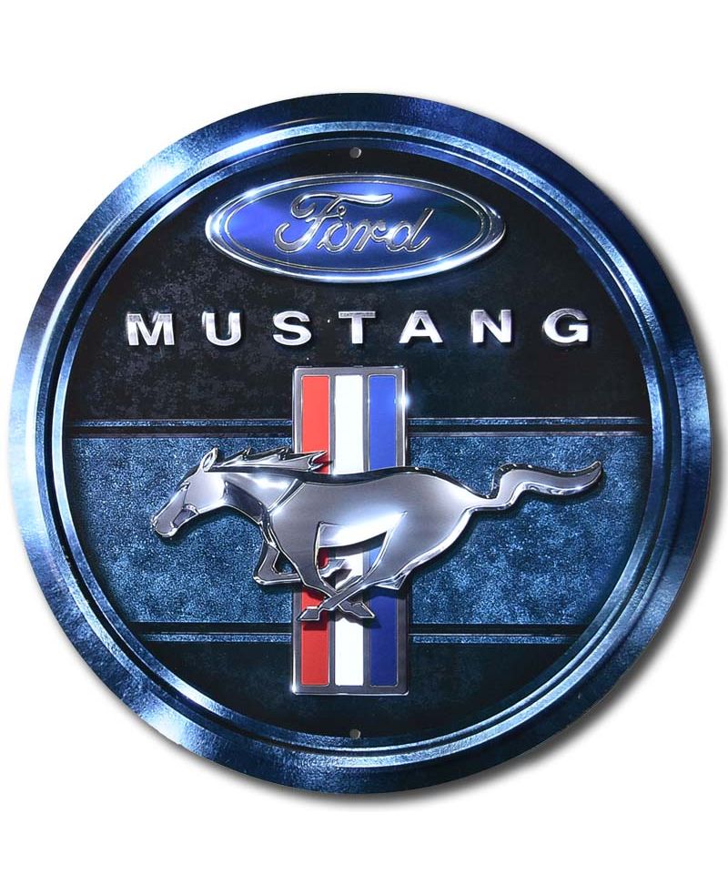 Plechová cedule Ford Mustang Blue 30 cm