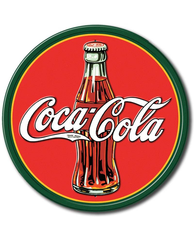 Tablica metalowa Coca Cola 30's Bottle & Log 30 cm