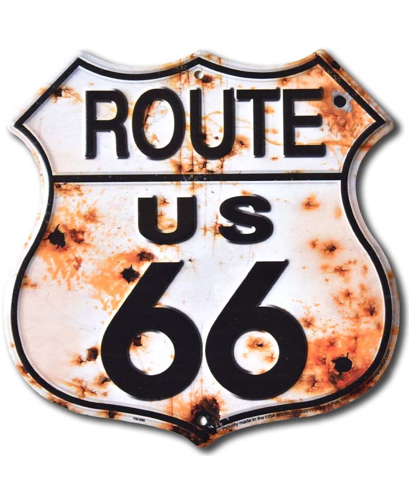 Plechová cedule Route 66 Rusty 30 cm x 30 cm