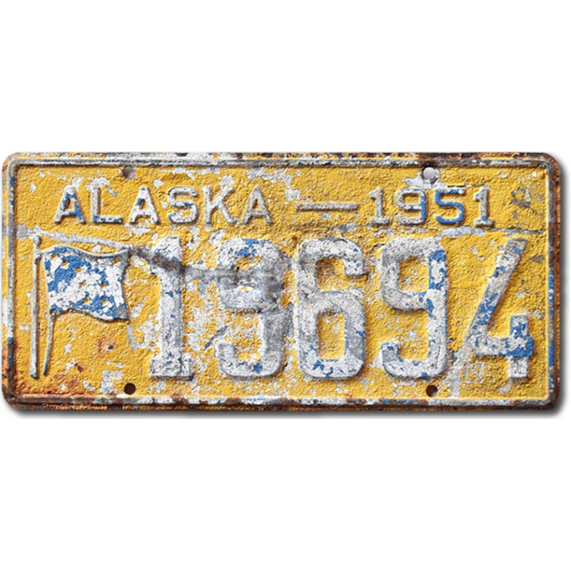 Tablica rejestracyjna USA Alaska 1951 Antique 19694
