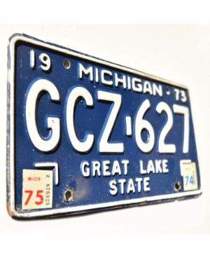 Tablica rejestracyjna USA Michigan 1973 Blue GCZ-627