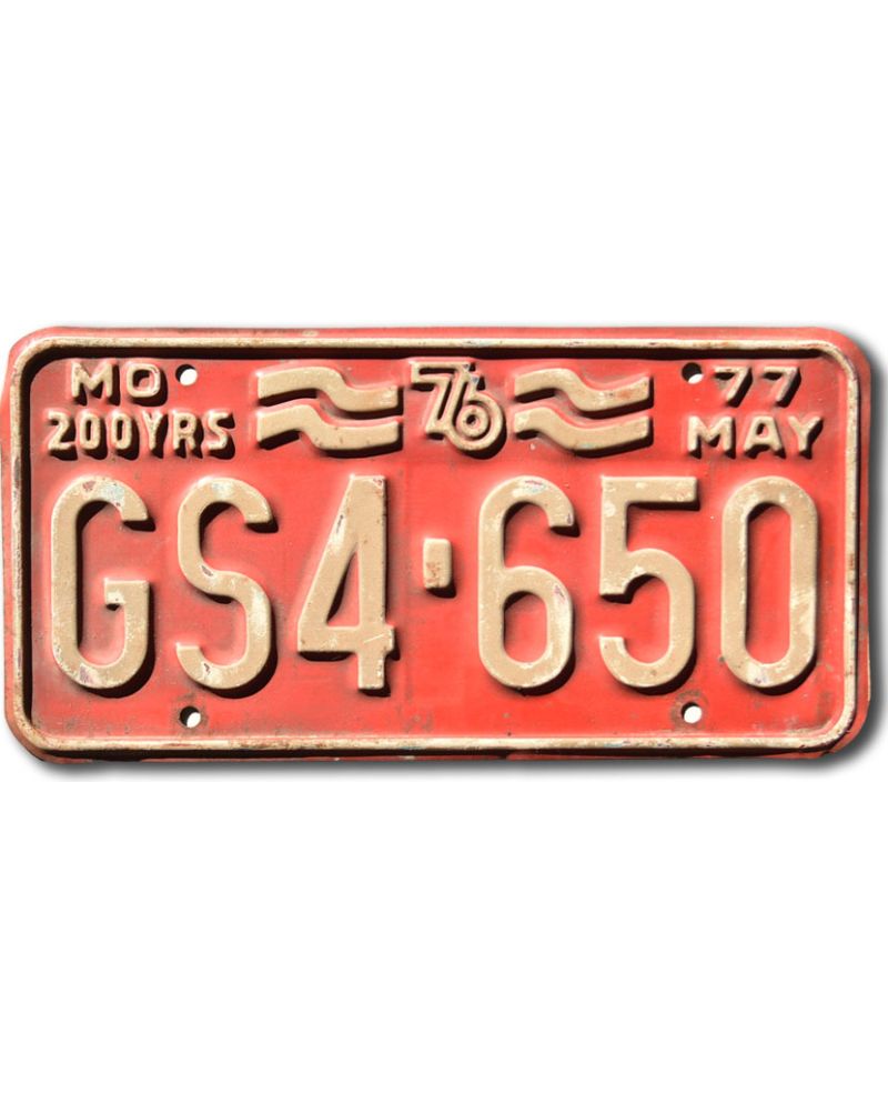 Tablica rejestracyjna USA Missouri 1977 Red GS4-650
