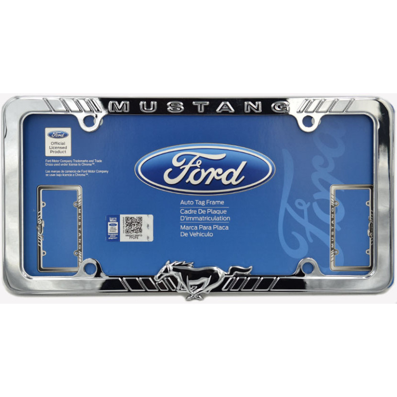 Ramka na amerykańskie tablice rejestracyjne Ford Mustang chromowana stal