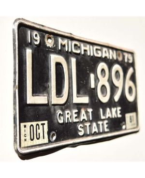 Tablica rejestracyjna USA Michigan 1979 Black LDL-896