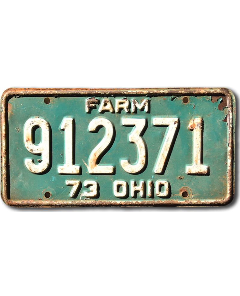 Tablica rejestracyjna USA Ohio 1973 Green Farm 912371