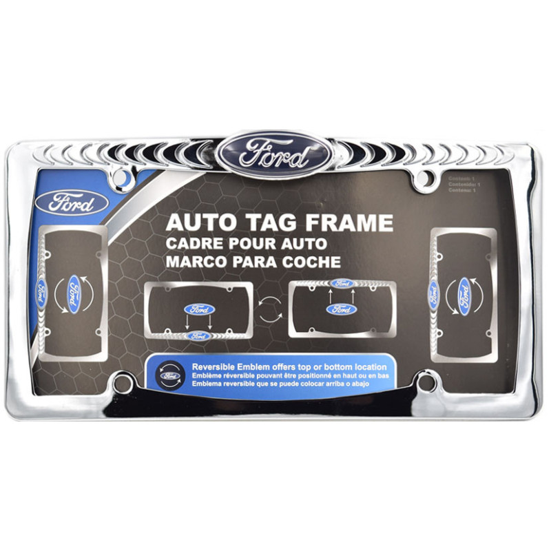 Ramka na amerykańskie tablice rejestracyjne Ford chromowana stal