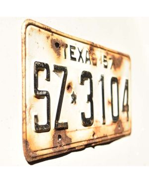 Tablica rejestracyjna USA Texas 1957 White SZ-3104