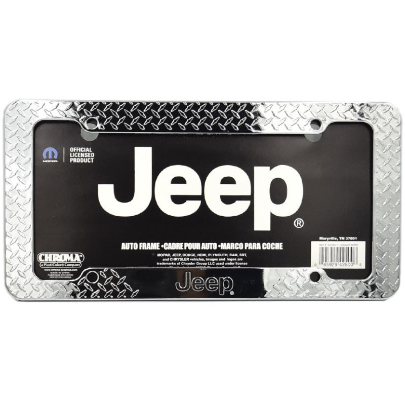 Ramka na amerykańskie tablice rejestracyjne Jeep chromowana stal