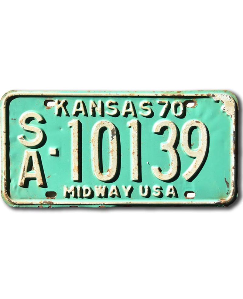 Americká SPZ Kansas 1970 Midway Green SA-10139