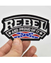 Moto nášivka Rebel and proud 10 cm x 5,5 cm