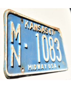Tablica rejestracyjna Kansas 1967 Blue Midway MN-1083
