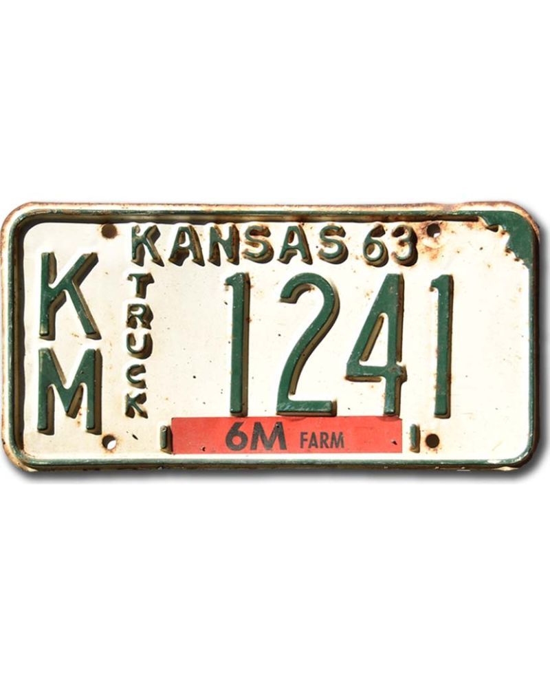 Tablica rejestracyjna USA Kansas 1963 Truck KM-1241