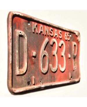 Americká SPZ Kansas 1965 Red D-633-B