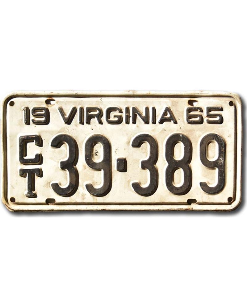 Tablica rejestracyjna USA Virginia 1965 White CT39-389