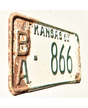 Tablica rejestracyjna USA Kansas 1963 White BA-866