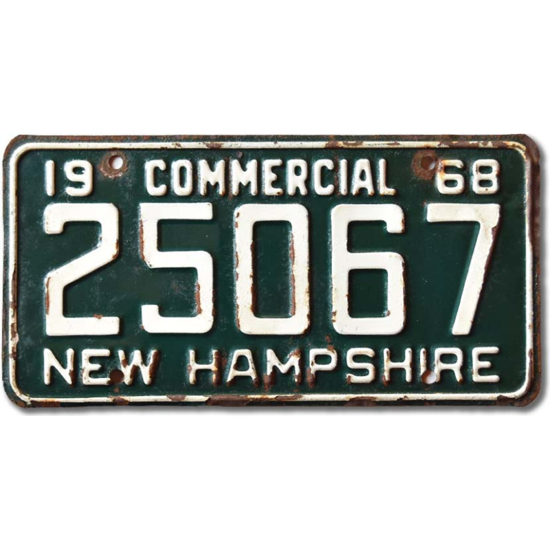 Tablica rejestracyjna USA New Hampshire 1968 Green 25067