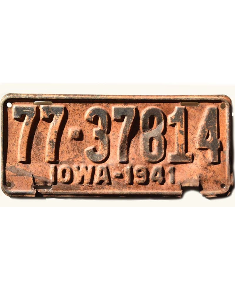 Tablica rejestracyjna USA Iowa 1941 Yellow 77-37814