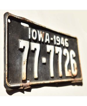 Tablica rejestracyjna USA Iowa 1946 Black 77-7726