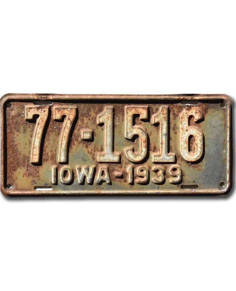 Tablica rejestracyjna USA Iowa 1939 Black 77-1516