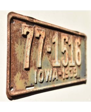 Tablica rejestracyjna USA Iowa 1939 Black 77-1516