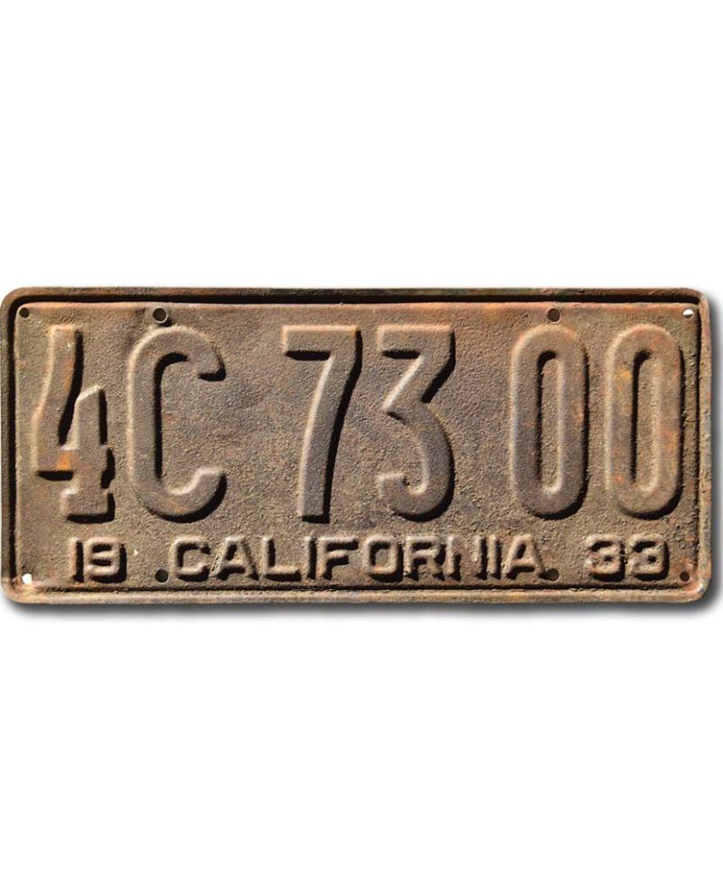 Americká SPZ California 1933 Rusty 4C 73 00