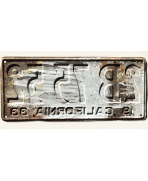 Tablica rejestracyjna USA California 1933 Rusty 2B 7552