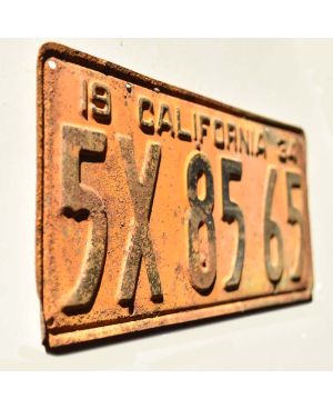 Tablica rejestracyjna USA California 1934 Yellow 5X 8565