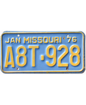 Tablica rejestracyjna USA Missouri 1976 Blue A8T-928